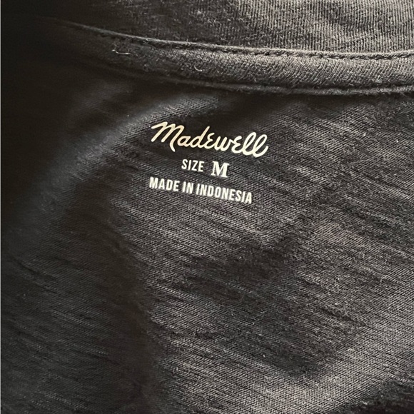 NWT MADEWELL Whisper Cotton V Neck Pocket Tank In True Black size M - Picture 8 of 9